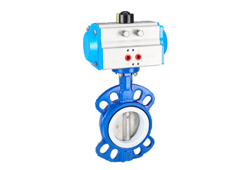 卫生级气动蝶阀-气动衬氟对夹蝶阀