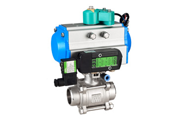 卫生级气动球阀-气动焊接三片式球阀