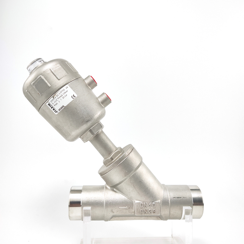 全不锈钢气动焊接角座阀